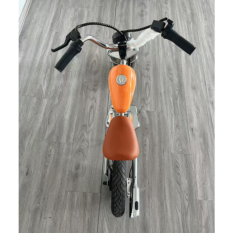 “Youmota Kids Electric Ride-On Motorcycle – 12” Air Tires, LED Lights, 10MPH, 150lb Max, Twist-Grip Throttle, Sound Effects - Orange