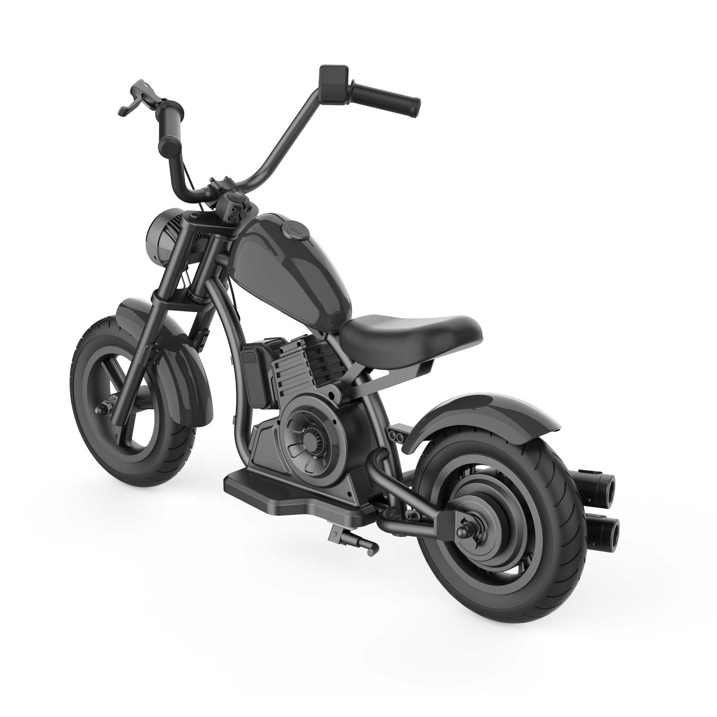 “Youmota Kids Electric Ride-On Motorcycle – 12” Air Tires, LED Lights, 10MPH, 150lb Max, Twist-Grip Throttle, Sound Effects – Black”