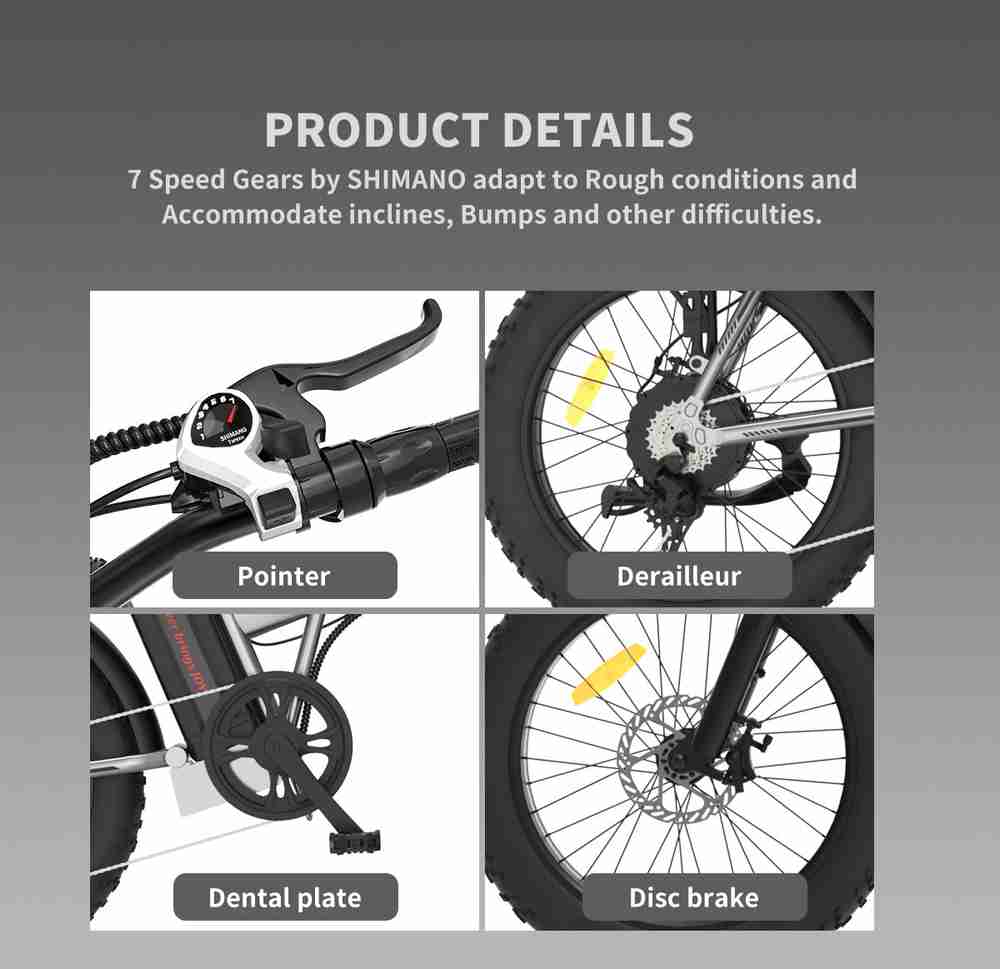 20x4.0 Inch Foldable Fat Tire Electric Bike – 48V 12.5Ah Battery, Dual Disc Brakes & Extended Range