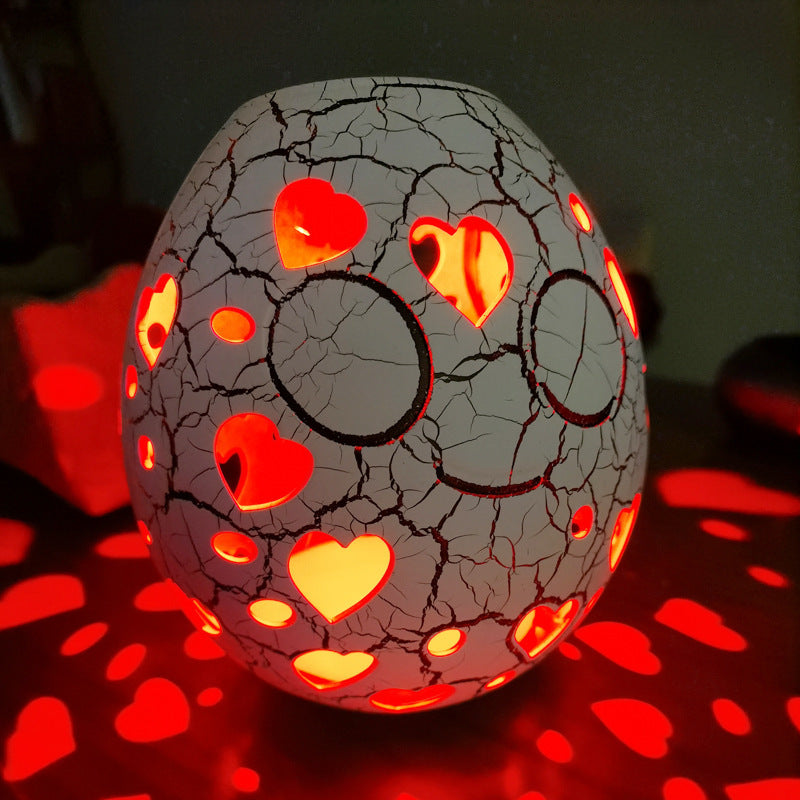 Cracked LED Goose Egg Lamp RGB Tumbler | Rechargeable Mood Light Cup with Touch Control and Color-Changing Design