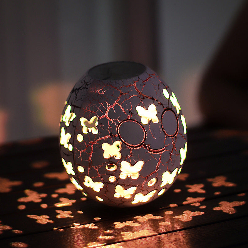 Cracked LED Goose Egg Lamp RGB Tumbler | Rechargeable Mood Light Cup with Touch Control and Color-Changing Design