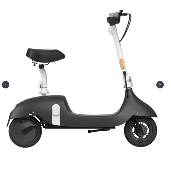 Ceetle Electric Scooter with Convertible Seat – 220lb Capacity, 18-Mile Range, 16MPH Speed, Foldable Design