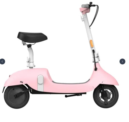 Ceetle Electric Scooter with Convertible Seat – 220lb Capacity, 18-Mile Range, 16MPH Speed, Foldable Design