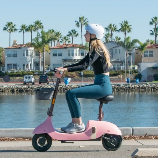Ceetle Electric Scooter with Convertible Seat – 220lb Capacity, 18-Mile Range, 16MPH Speed, Foldable Design