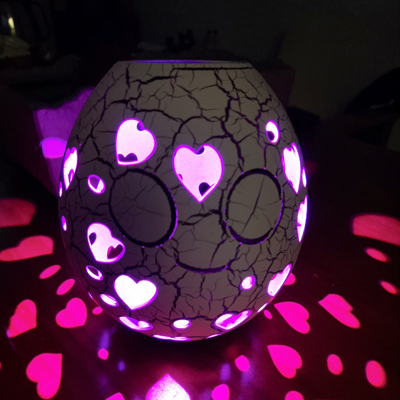 Cracked LED Goose Egg Lamp RGB Tumbler | Rechargeable Mood Light Cup with Touch Control and Color-Changing Design