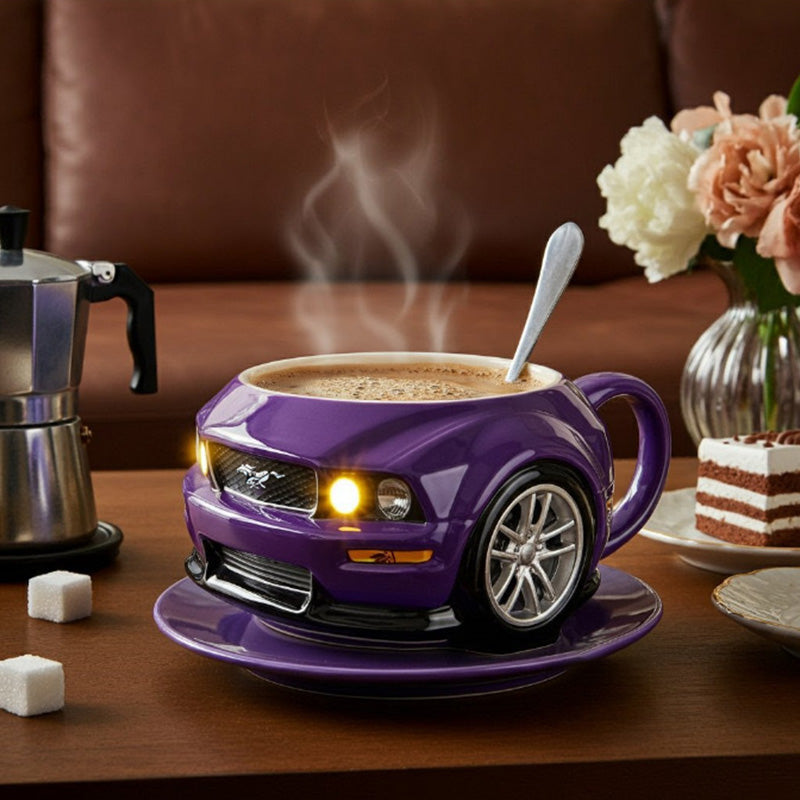 Car-Shaped Stainless Steel Coffee Mug – Handmade Novelty Office Cup for Auto Lovers