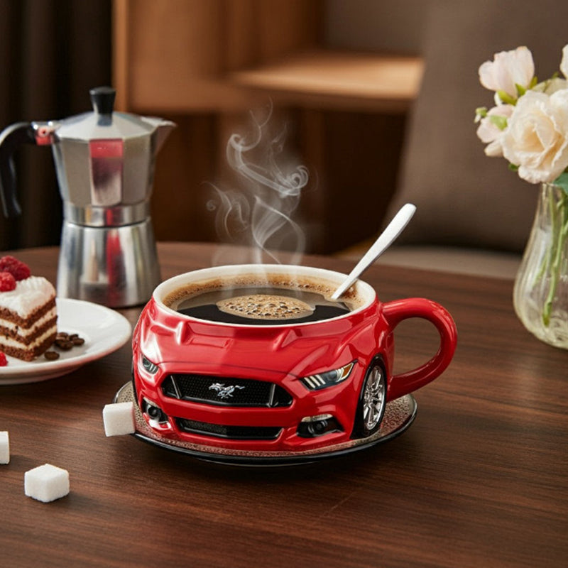 Car-Shaped Stainless Steel Coffee Mug – Handmade Novelty Office Cup for Auto Lovers