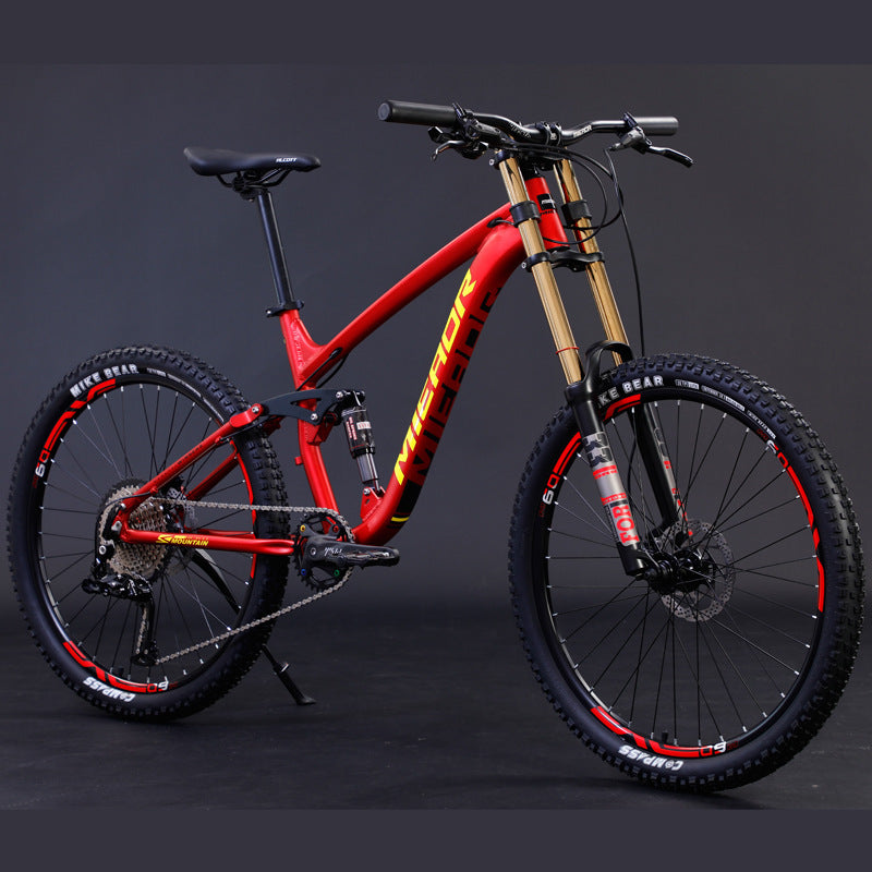 Aluminum Alloy Soft Tail Mountain Bike – Hydraulic Oil Brake, Full Suspension Damping, 27-Speed Off-Road Bicycle