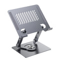 Dual-Arm Adjustable Tablet & Phone Stand – 360° Rotation, Foldable, Heat-Dissipating