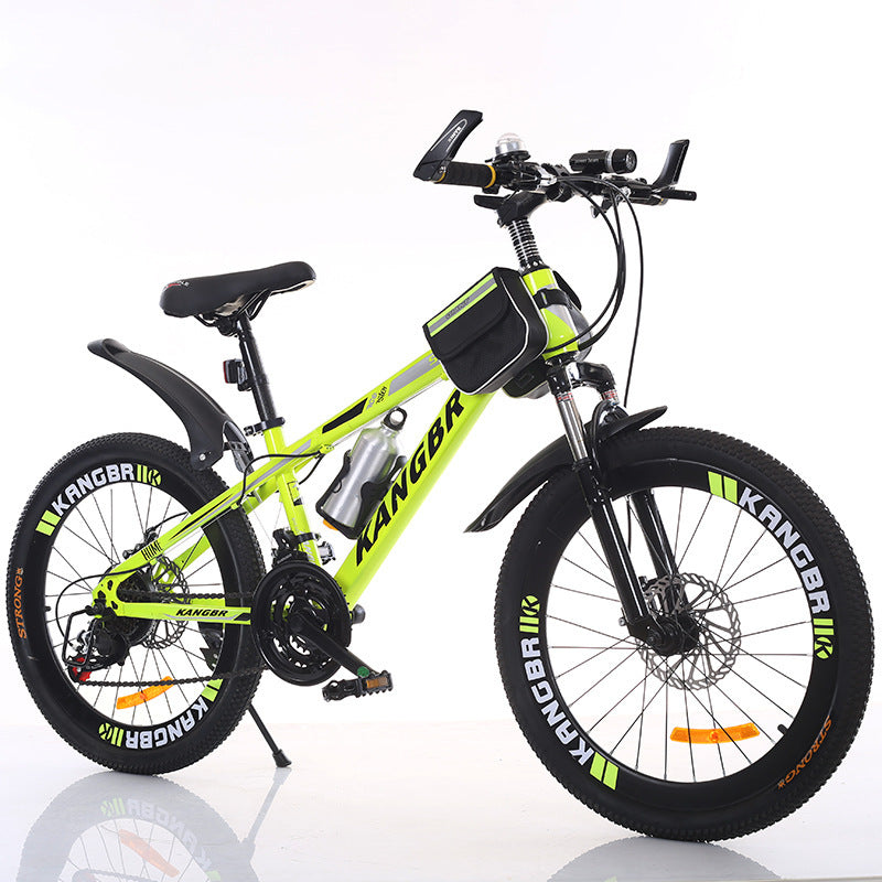 Variable Speed Mountain Bike – Shock Absorption, Dual Disc Brakes, Painted Frame, Inner Sticker Design