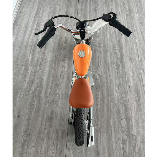 “Youmota Kids Electric Ride-On Motorcycle – 12” Air Tires, LED Lights, 10MPH, 150lb Max, Twist-Grip Throttle, Sound Effects - Orange