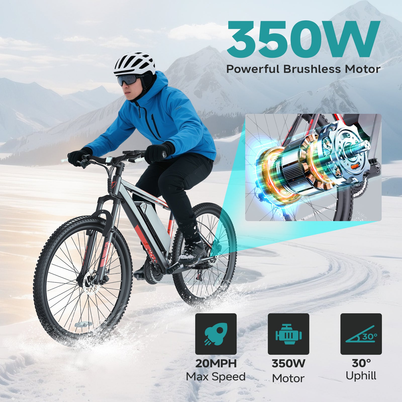 350W City Electric Bike 20” | 40km Range, 21-Speed Gears & Mechanical Disc Brakes