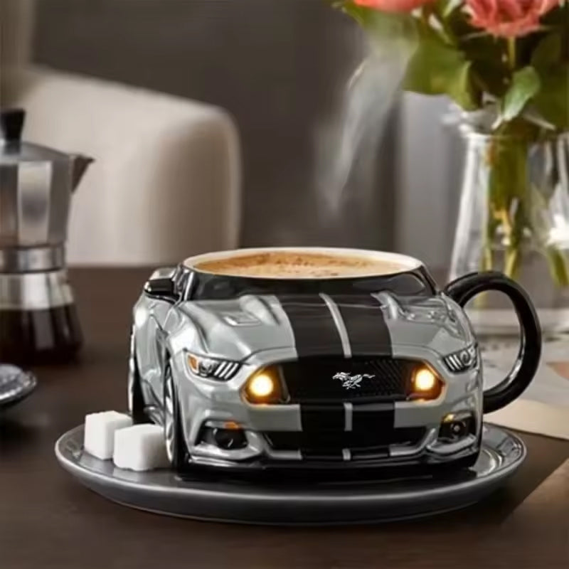 Car-Shaped Stainless Steel Coffee Mug – Handmade Novelty Office Cup for Auto Lovers