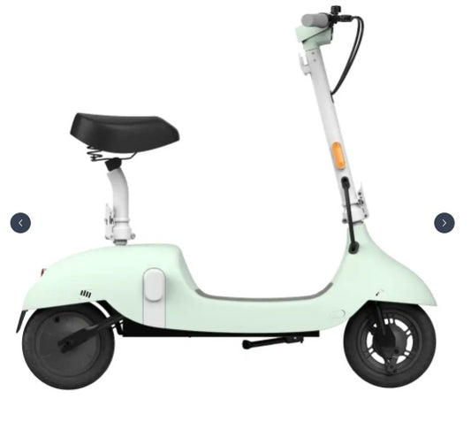 Ceetle Electric Scooter with Convertible Seat – 220lb Capacity, 18-Mile Range, 16MPH Speed, Foldable Design