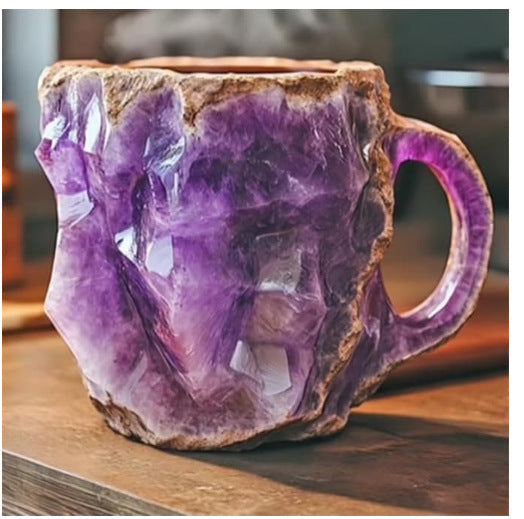 “400ml Resin Mineral Crystal Coffee Mug with Handle”