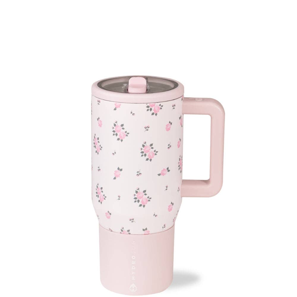 Back to School Personalized Wildrose Floral 20oz Hydrojug™ – Laser Engraved Tumbler with Flip Straw