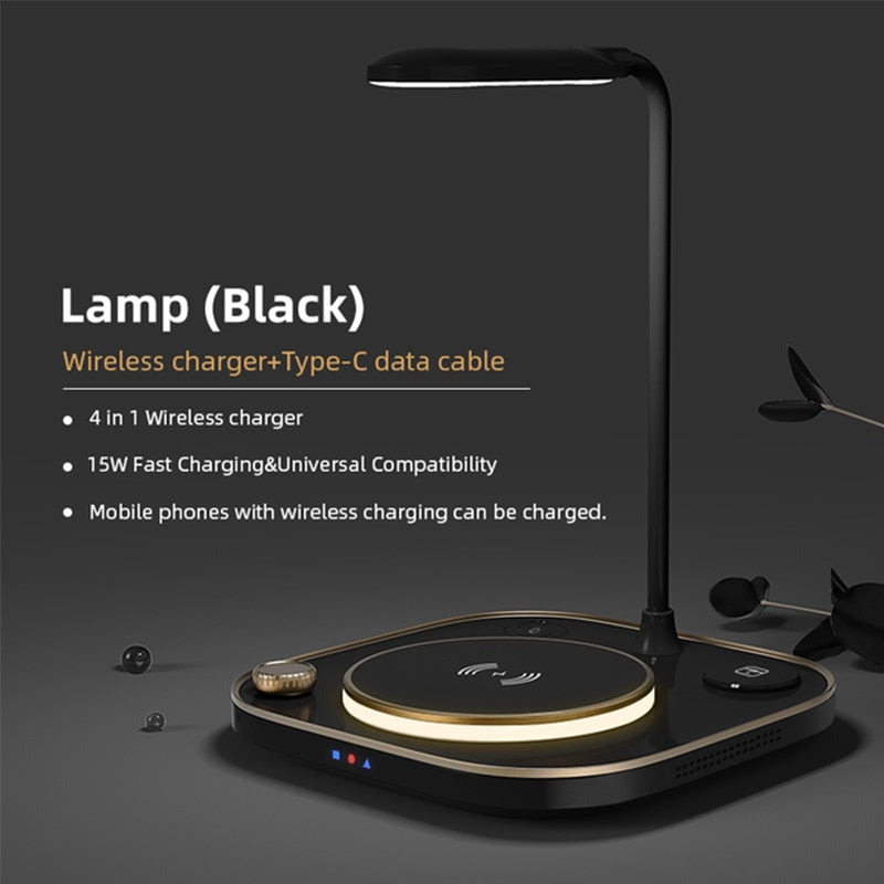 15W 3-in-1 Wireless Charging Desk Lamp – iPhone, Apple Watch & AirPods