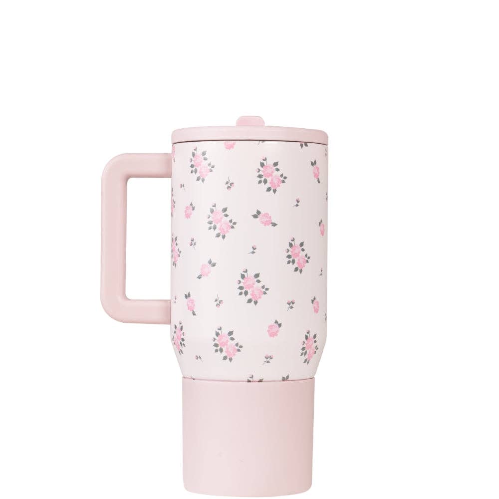 Back to School Personalized Wildrose Floral 20oz Hydrojug™ – Laser Engraved Tumbler with Flip Straw