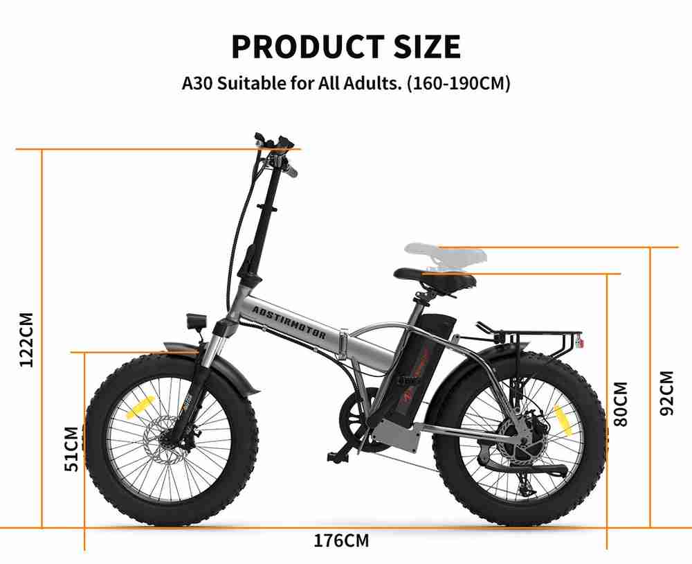 20x4.0 Inch Foldable Fat Tire Electric Bike – 48V 12.5Ah Battery, Dual Disc Brakes & Extended Range
