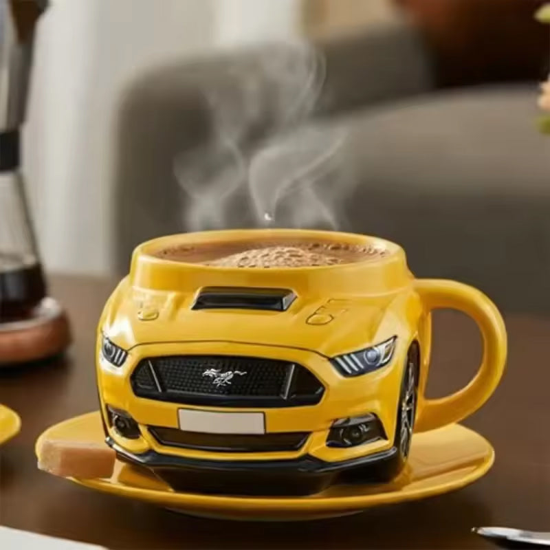 Car-Shaped Stainless Steel Coffee Mug – Handmade Novelty Office Cup for Auto Lovers