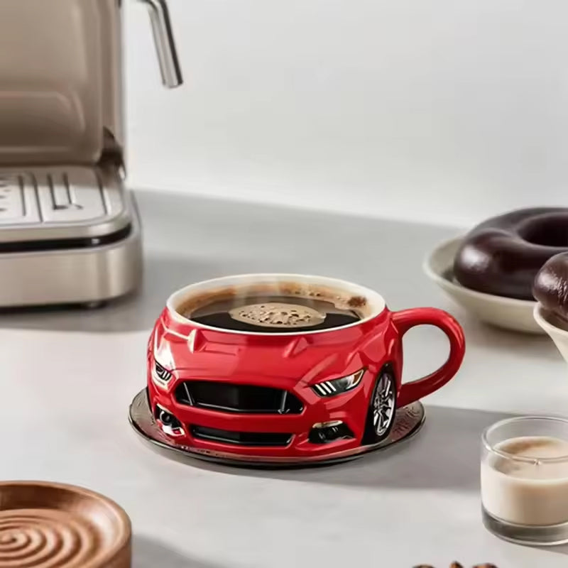 Car-Shaped Stainless Steel Coffee Mug – Handmade Novelty Office Cup for Auto Lovers