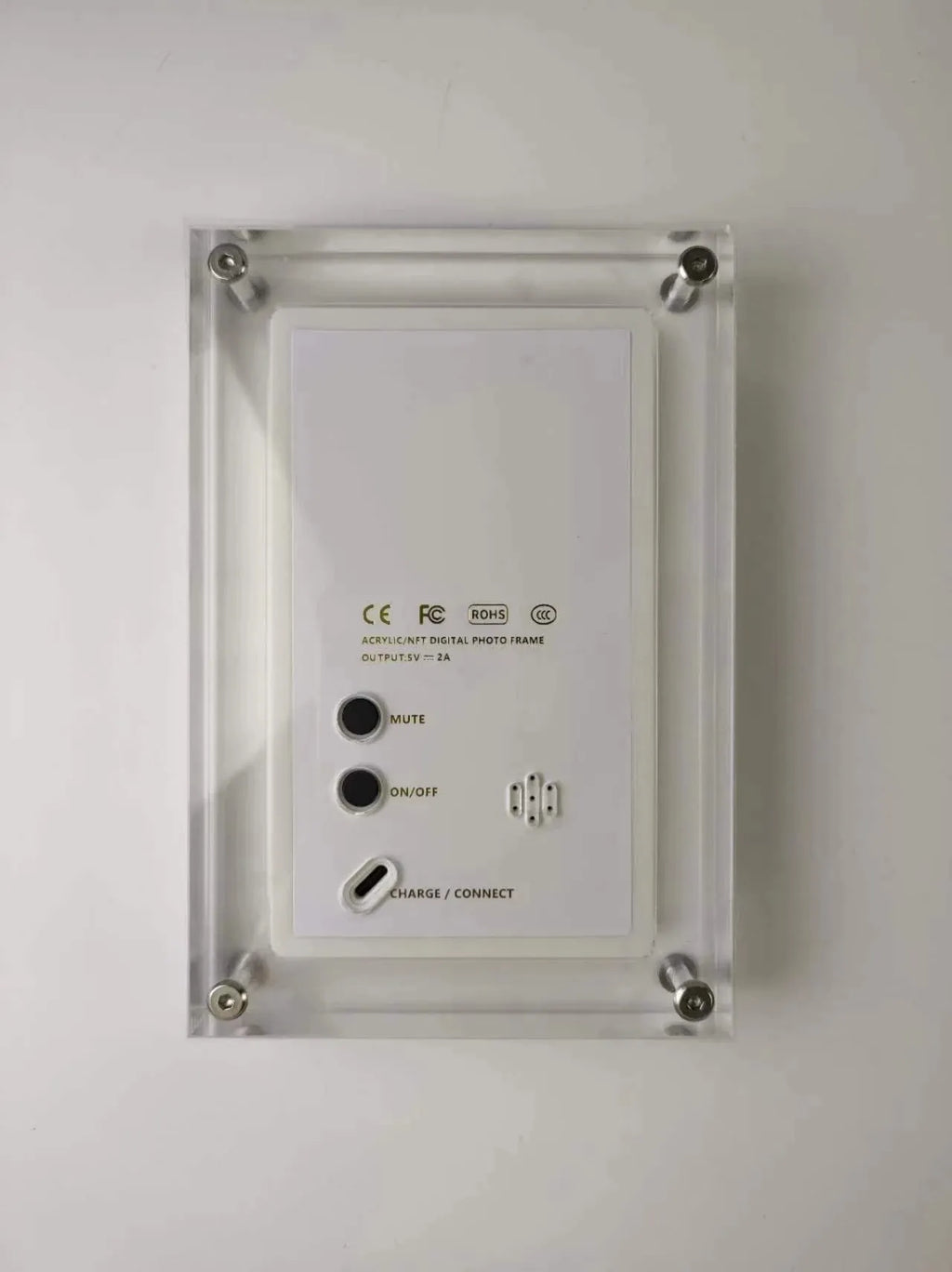 Acrylic Digital Photo Frame 5/7” IPS Display, 1000mAh Battery, 2GB Memory, Vertical Portable Design