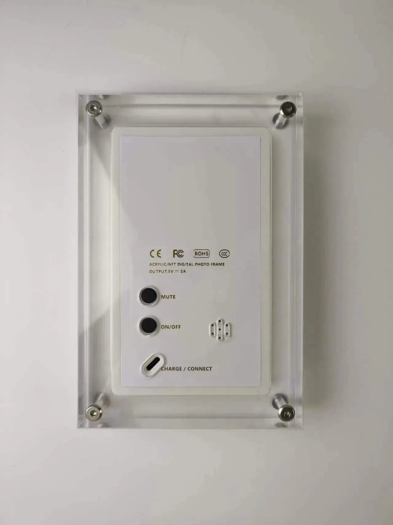 Acrylic Digital Photo Frame 5/7” IPS Display, 1000mAh Battery, 2GB Memory, Vertical Portable Design