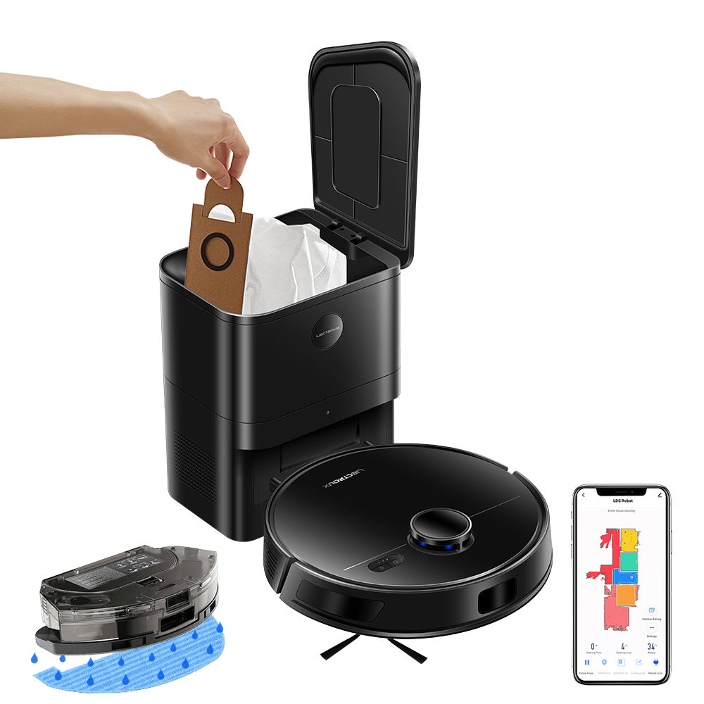 Intelligent 3-in-1 Smart Vacuum: Fully Automatic Wash, Sweep & Mop Robot with Self-Cleaning Dust Collector
