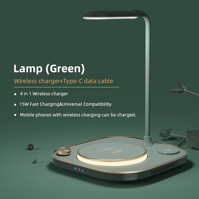 15W 3-in-1 Wireless Charging Desk Lamp – iPhone, Apple Watch & AirPods