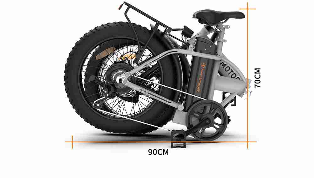 20x4.0 Inch Foldable Fat Tire Electric Bike – 48V 12.5Ah Battery, Dual Disc Brakes & Extended Range