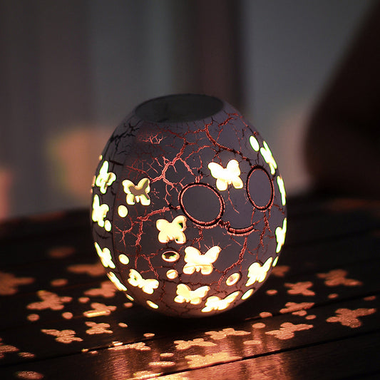 Cracked LED Goose Egg Lamp RGB Tumbler | Rechargeable Mood Light Cup with Touch Control and Color-Changing Design