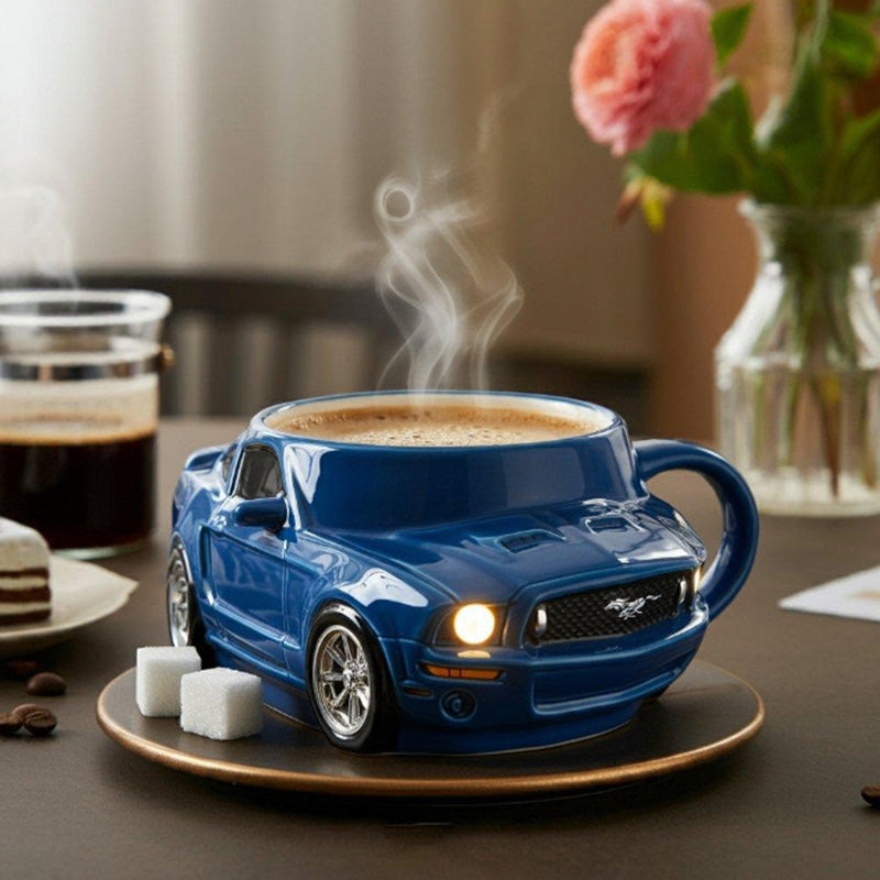 Car-Shaped Stainless Steel Coffee Mug – Handmade Novelty Office Cup for Auto Lovers