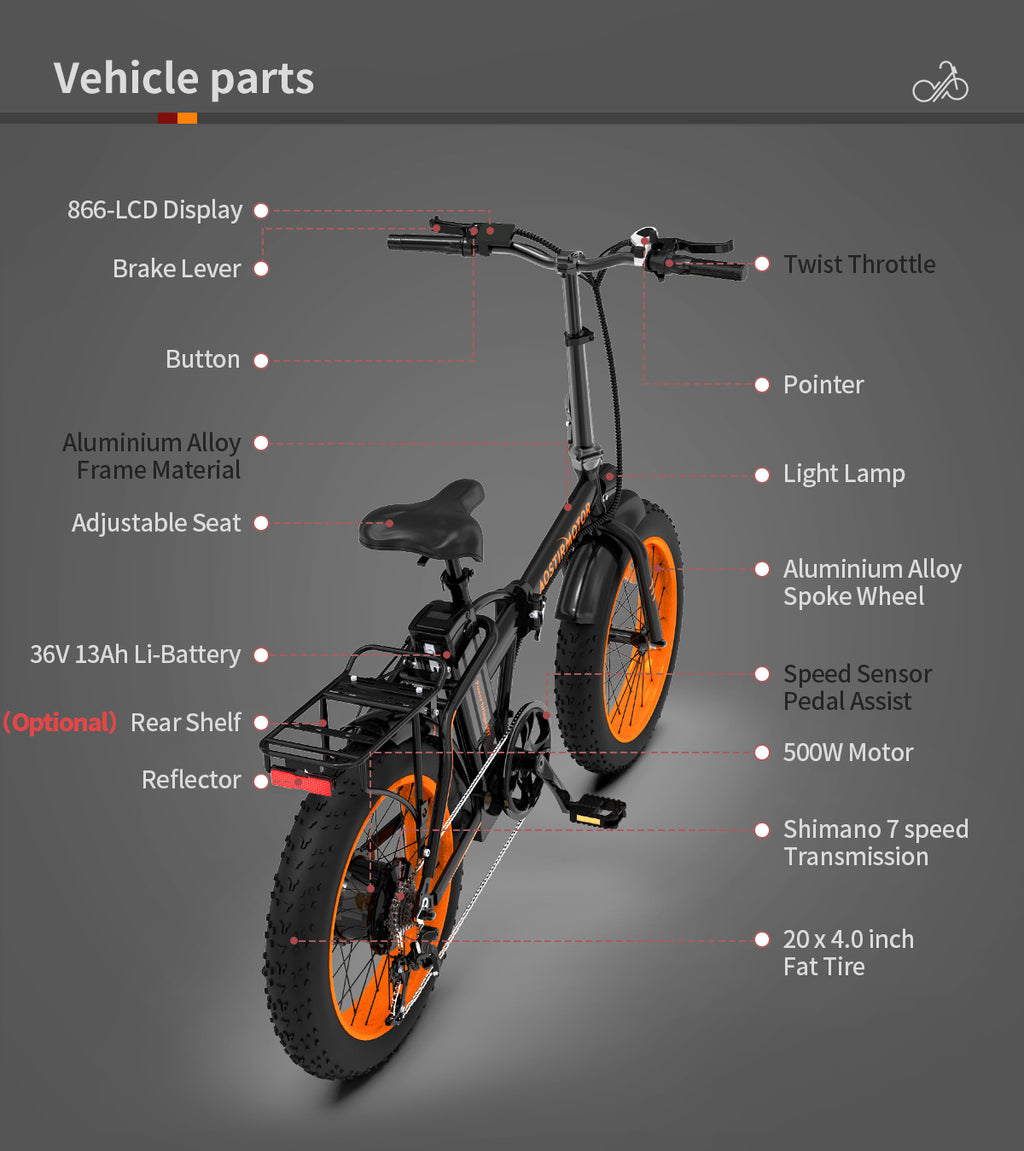 “🚴 36V 500W Foldable Fat Tire E-Bike”