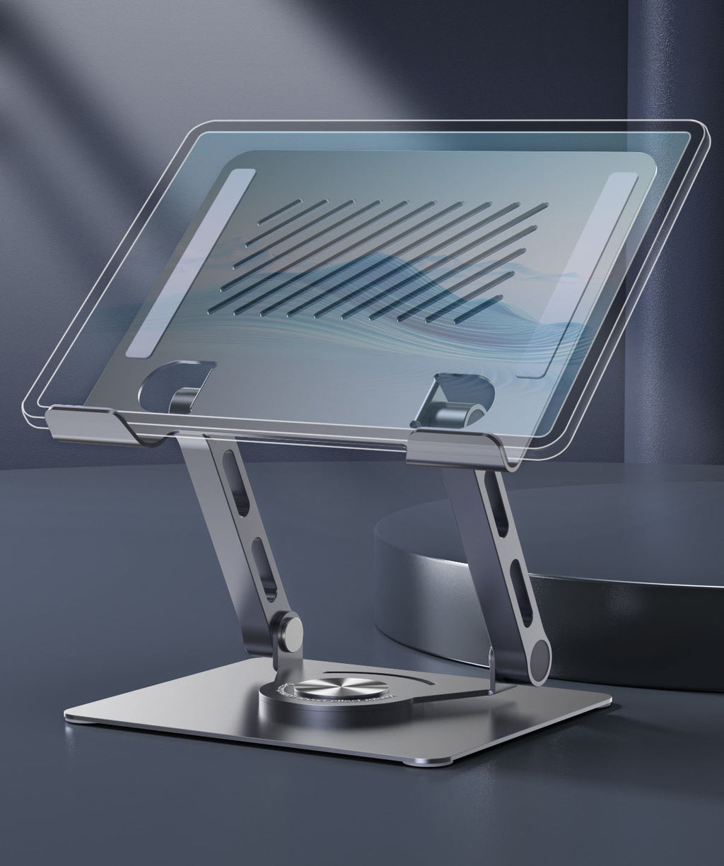 Dual-Arm Adjustable Tablet & Phone Stand – 360° Rotation, Foldable, Heat-Dissipating