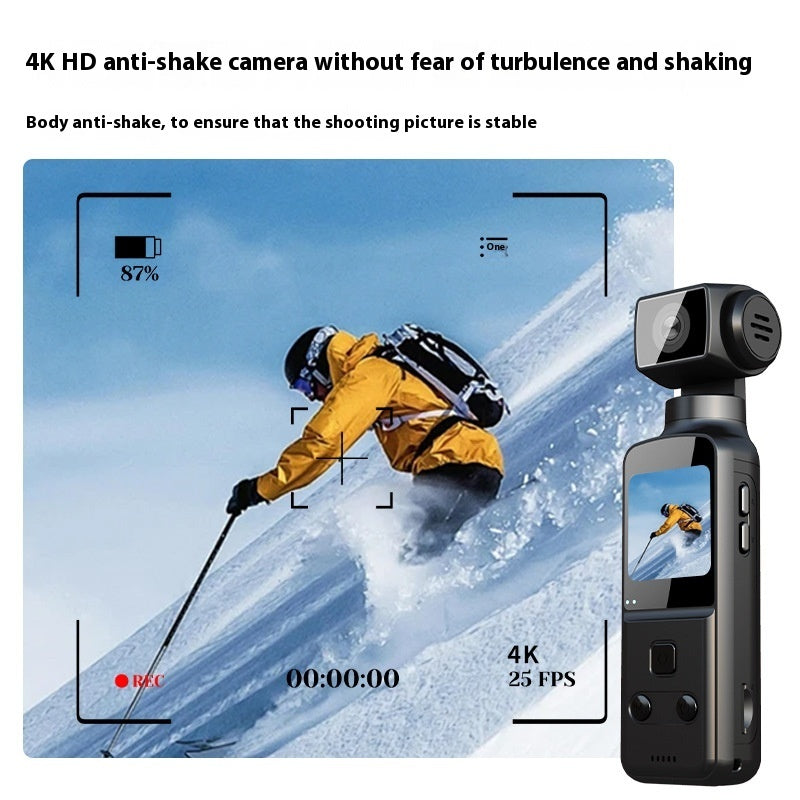 4K Ultra HD Mini Sports Action Camera – Pocket-Sized, Waterproof, Anti-Shake, Wide-Angle Adventure Cam