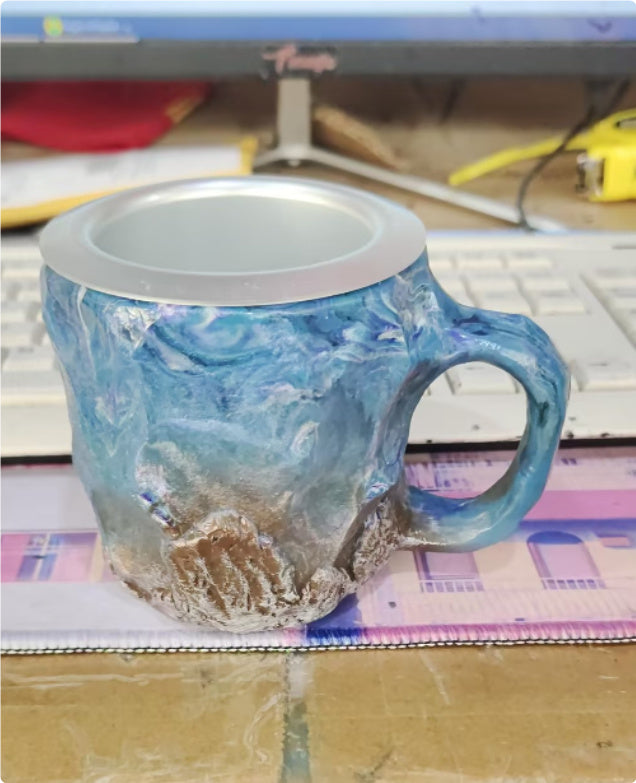 “400ml Resin Mineral Crystal Coffee Mug with Handle”