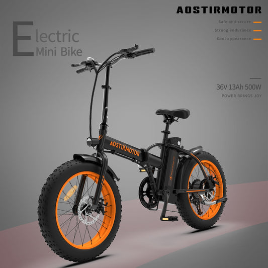 🚴 36V 500W Foldable Fat Tire E-Bike – 20x4.0” Commuter Powerhouse with 13AH Battery & LCD Display