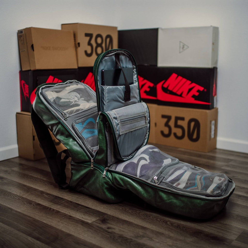 SEO Title: Emerald Green Leather Carry-On Backpack - Limited Edition (Only 300 Made)