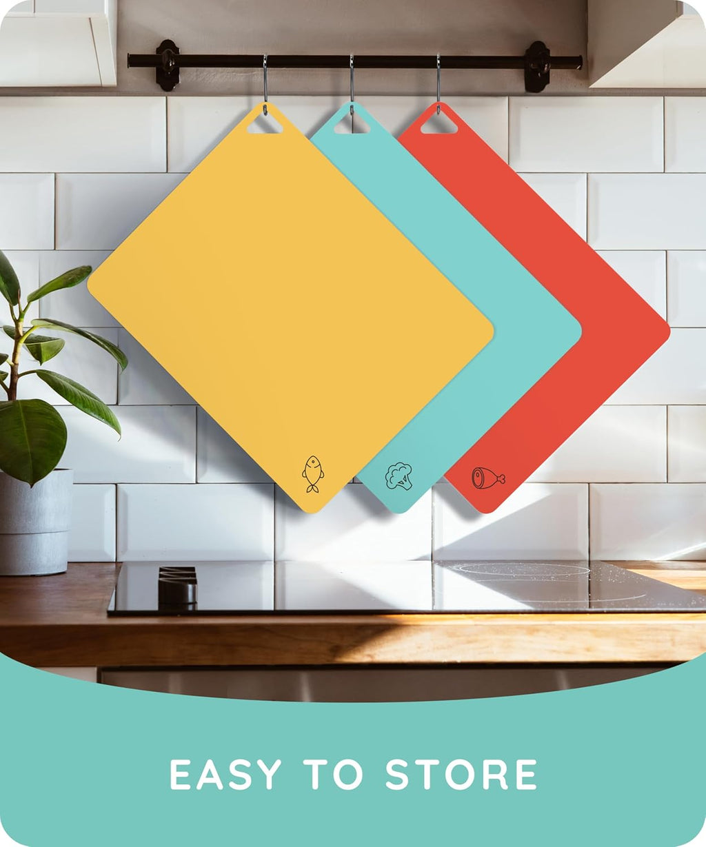 Flexible Cutting Mats Set of 3, RD/MNT/YLW