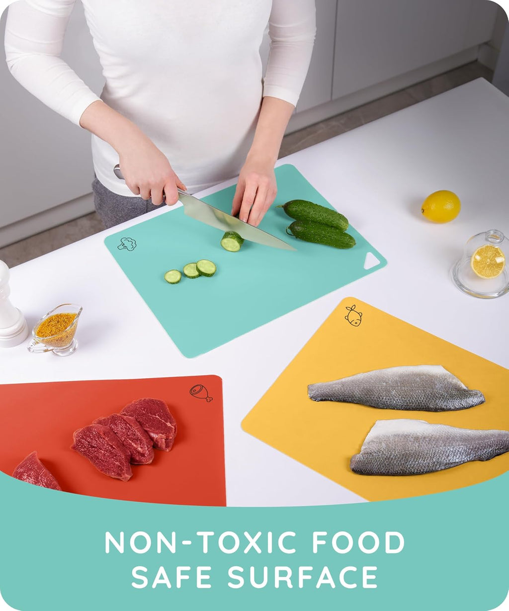 Flexible Cutting Mats Set of 3, RD/MNT/YLW