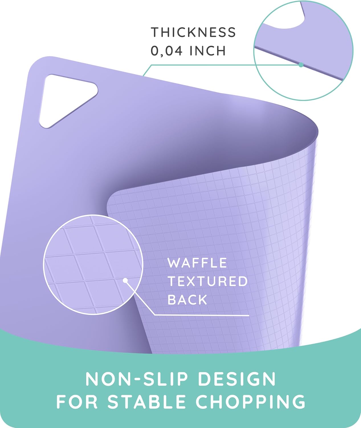 Flexible Cutting Mats Set of 3, GR/BL/LLC