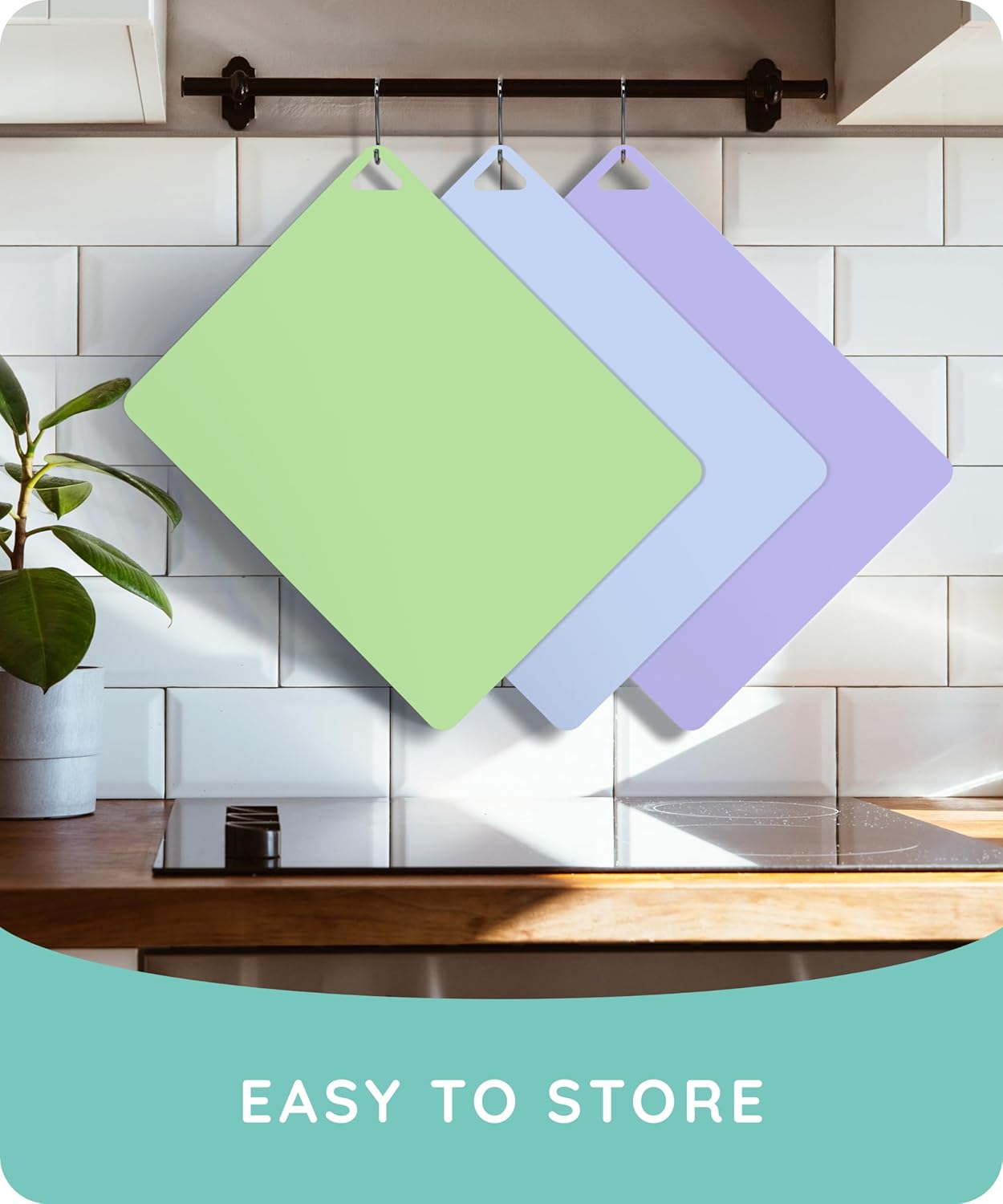 Flexible Cutting Mats Set of 3, GR/BL/LLC