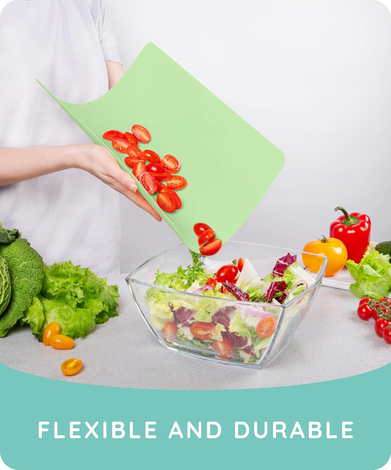 Flexible Cutting Mats Set of 3, GR/BL/LLC