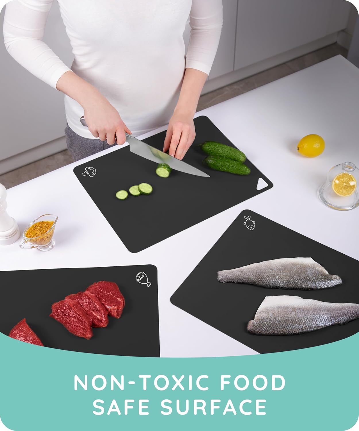 Flexible Cutting Mats Set of 3, Black