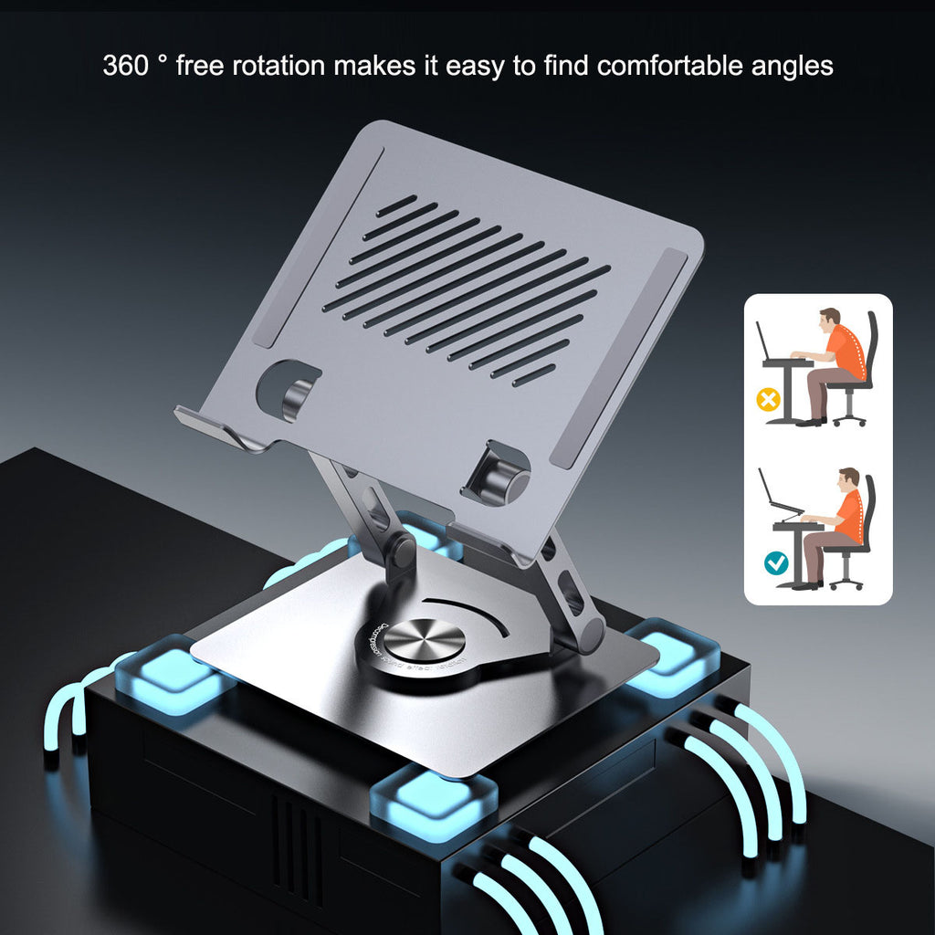 Dual-Arm Adjustable Tablet & Phone Stand – 360° Rotation, Foldable, Heat-Dissipating