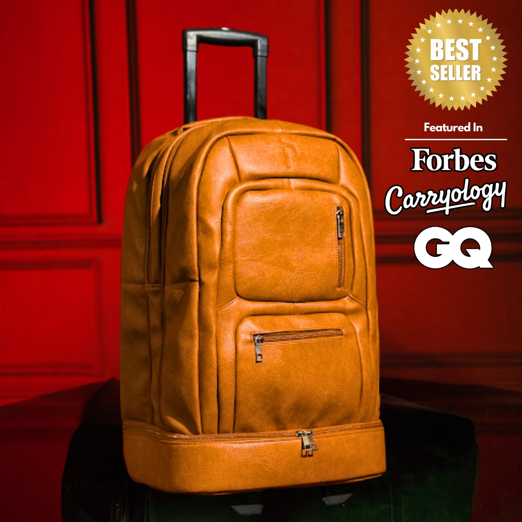 Brown Leather Carry-On Patented Roller Bag (Only 150 Made) (Only 2 Available at I Got It First)