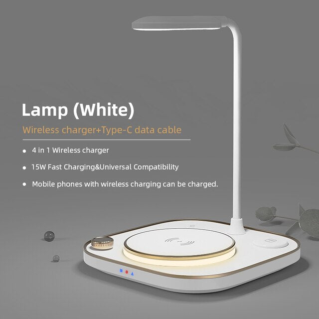 15W 3-in-1 Wireless Charging Desk Lamp – iPhone, Apple Watch & AirPods