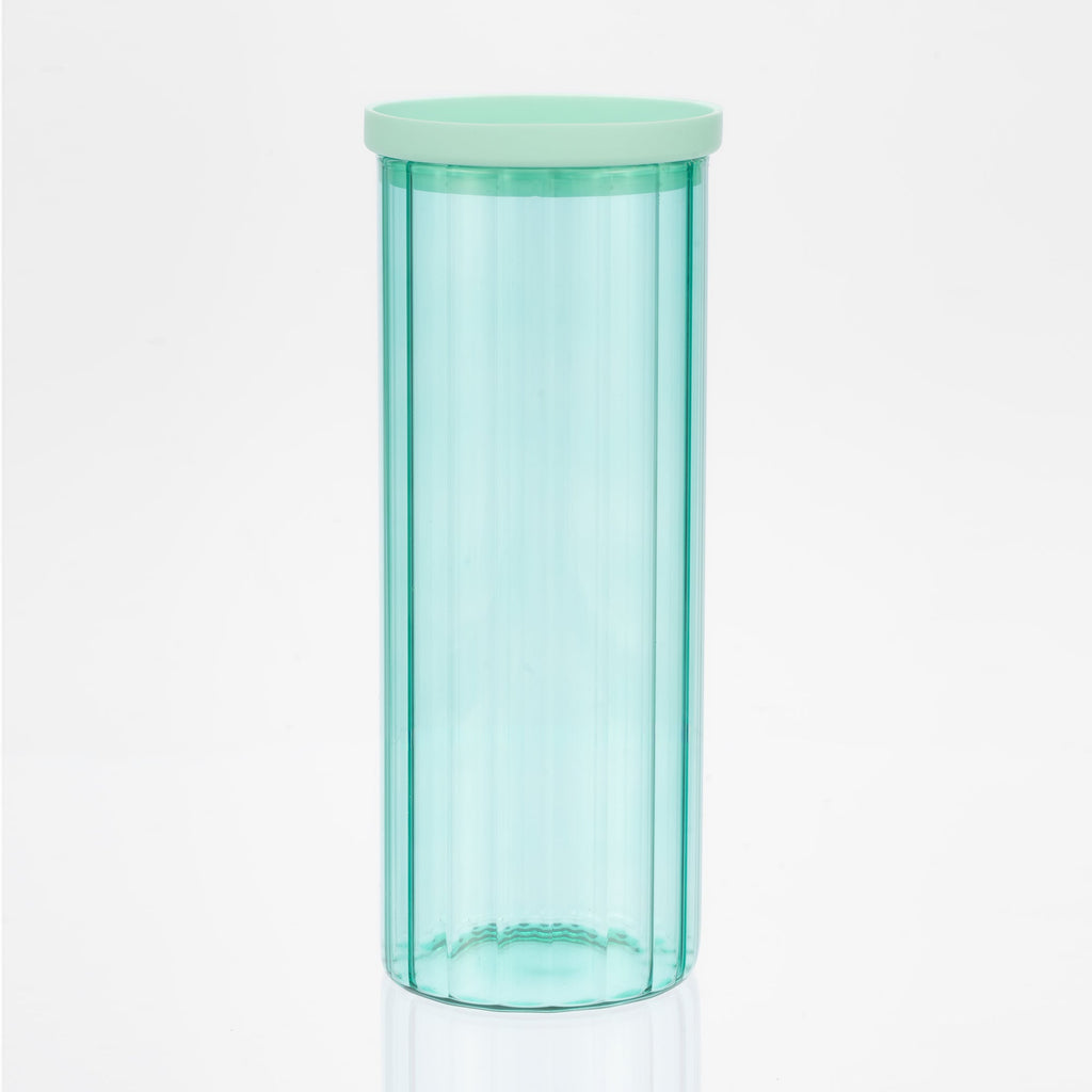 Glass Canister Set & Glass Lid - Diamond Blue