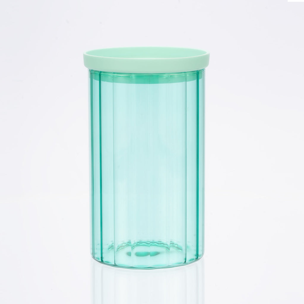 Glass Canister Set & Glass Lid - Diamond Blue