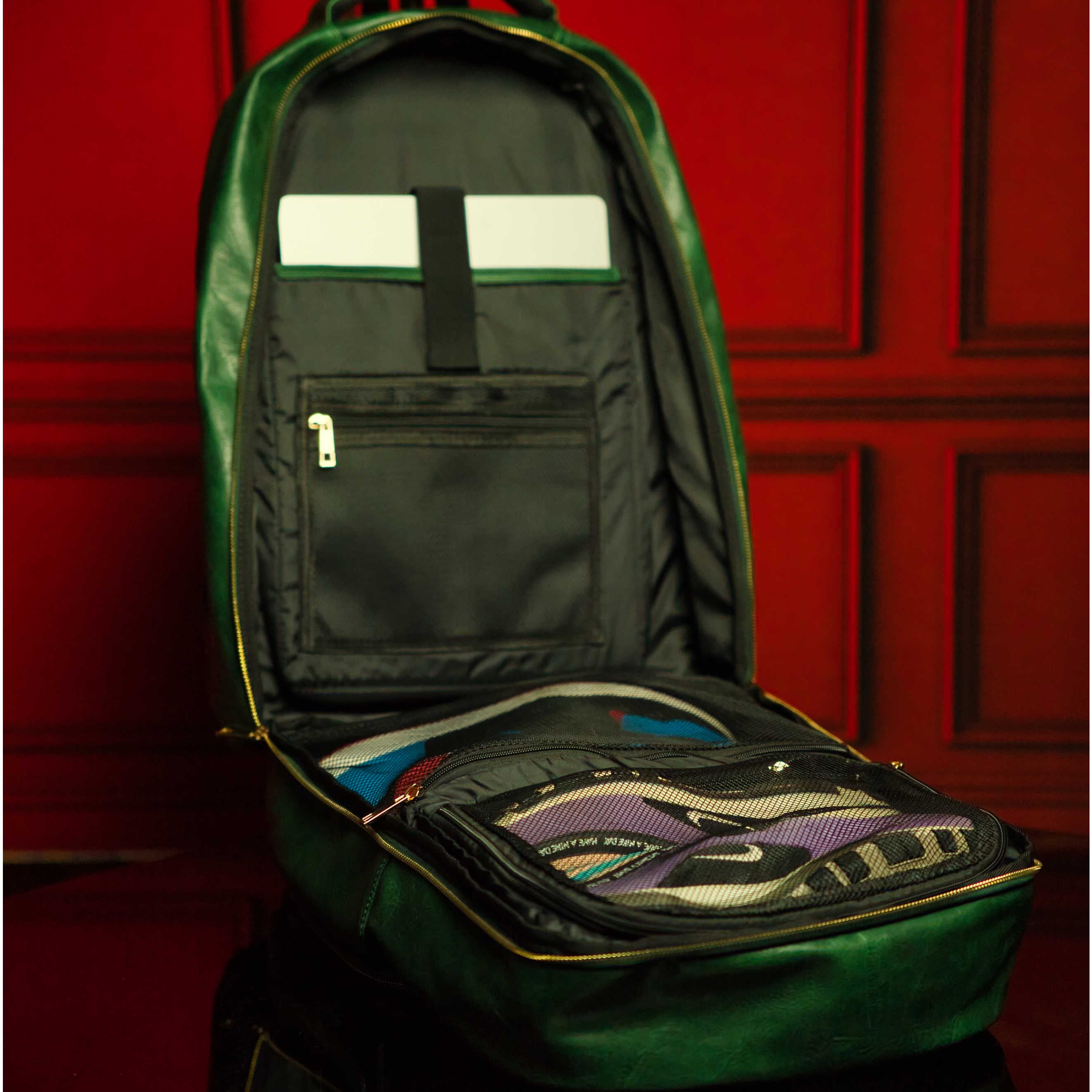 Emerald Green Leather Commuter Bag (XL Design)